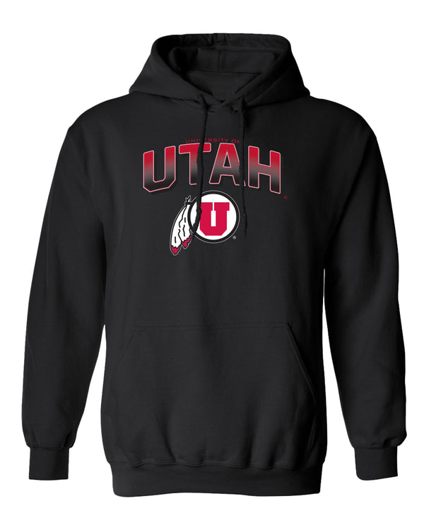 Utah Utes Hooded Sweatshirt - Full Color Fade Utah Utes Logo