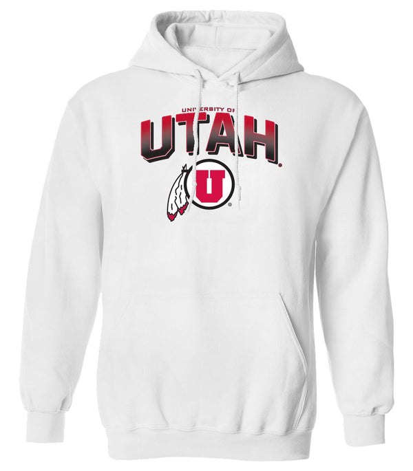 Utah Utes Hooded Sweatshirt - Full Color Fade Utah Utes Logo