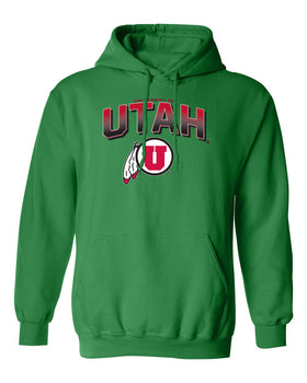 Utah Utes Hooded Sweatshirt - Full Color Fade Utah Utes Logo