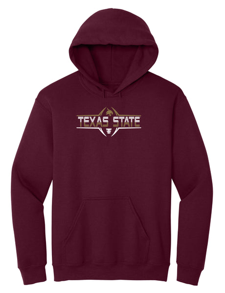 Texas State Bobcats Hooded Sweatshirt - Striped Texas State Football Laces