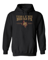 Texas State Bobcats Hooded Sweatshirt - 3 Stripe State Outline Logo