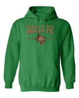 Texas State Bobcats Hooded Sweatshirt - 3 Stripe State Outline Logo