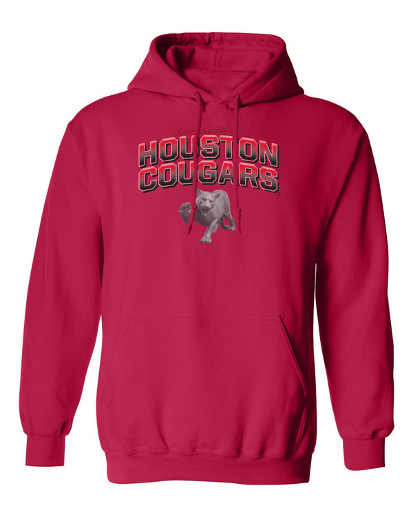 Houston Cougars Hooded Sweatshirt - Full Color Fade with Cougar