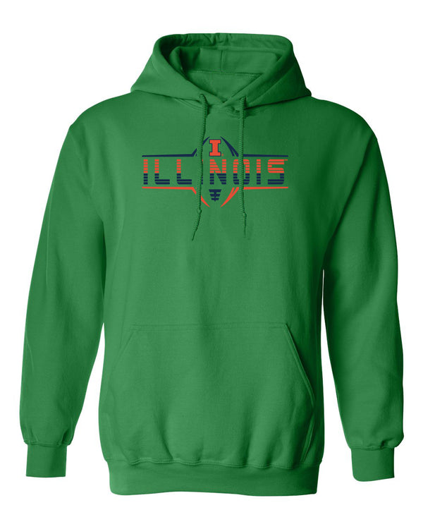 Illinois Fighting Illini Hooded Sweatshirt - Striped Illinois Football Laces