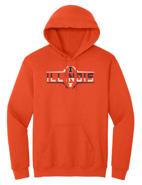 Illinois Fighting Illini Hooded Sweatshirt - Striped Illinois Football Laces