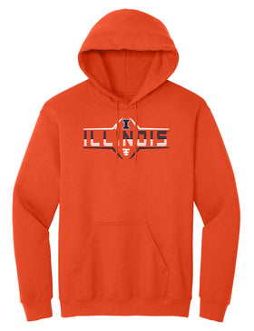 Illinois Fighting Illini Hooded Sweatshirt - Striped Illinois Football Laces