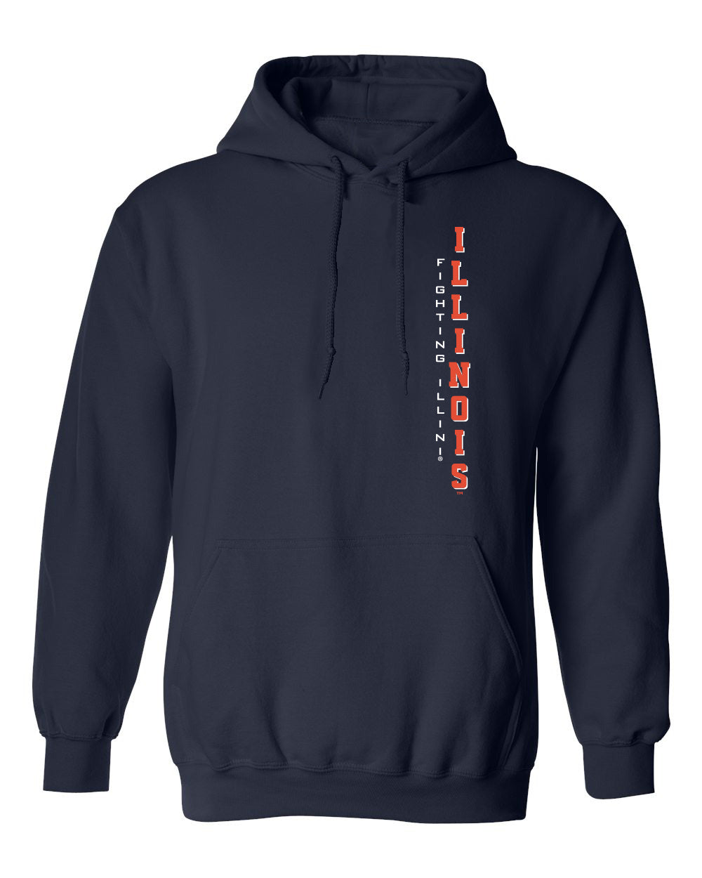 Illinois Fighting Illini Hooded Sweatshirt Vertical Illinois