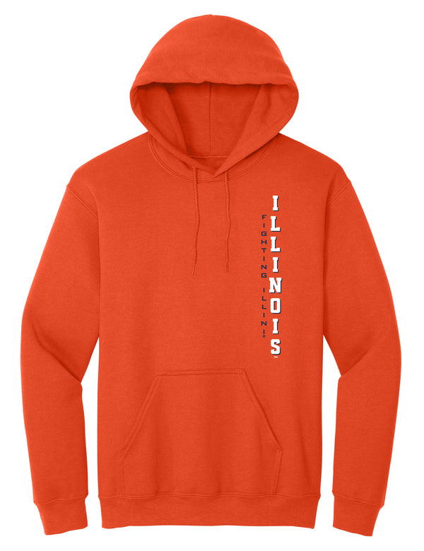 Illinois Fighting Illini Hooded Sweatshirt - Vertical Illinois Fighting Illini