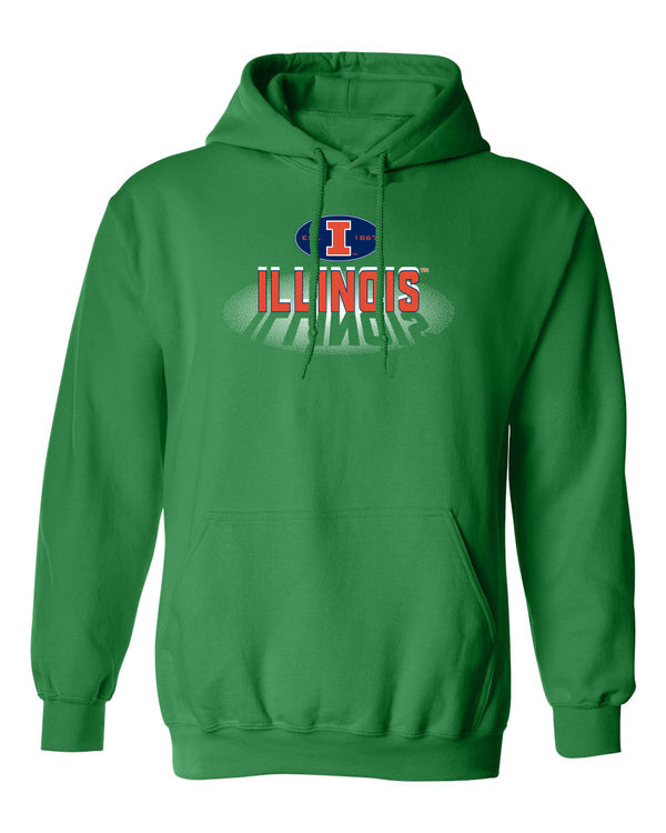 Illinois Fighting Illini Hooded Sweatshirt - Spotlight and Shadow Illinois