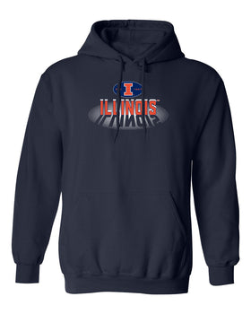 Illinois Fighting Illini Hooded Sweatshirt - Spotlight and Shadow Illinois