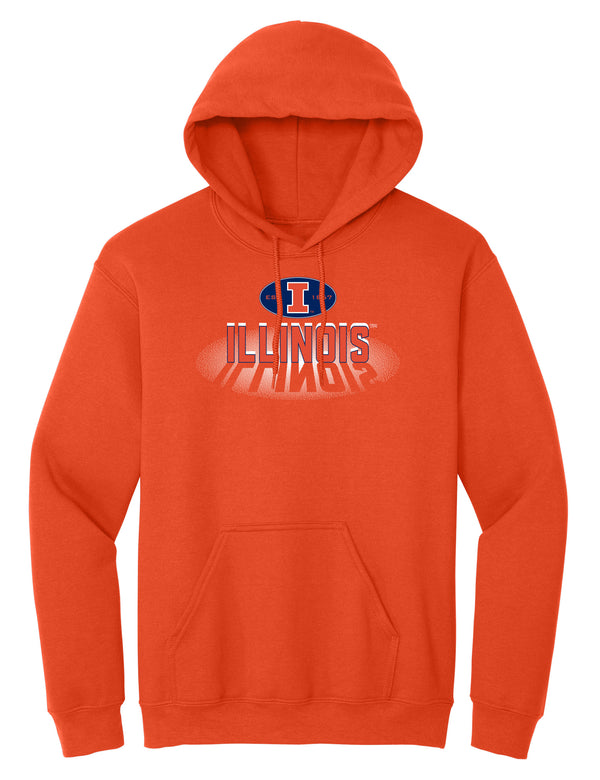 Illinois Fighting Illini Hooded Sweatshirt - Spotlight and Shadow Illinois