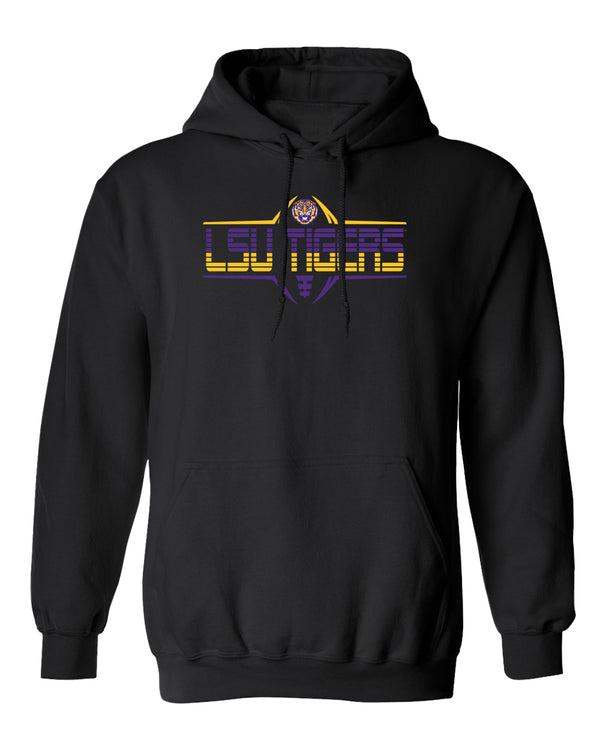 LSU Tigers Hooded Sweatshirt - Striped Tigers Football Laces