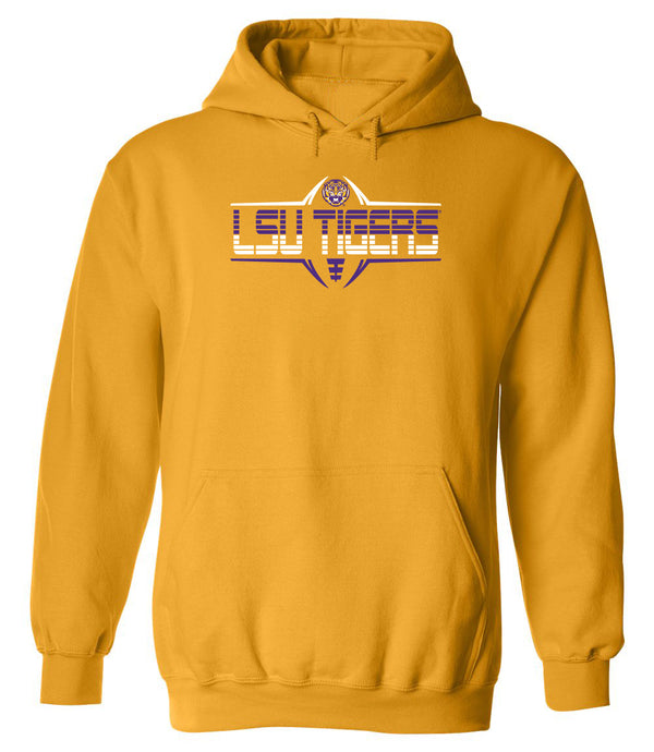 LSU Tigers Hooded Sweatshirt - Striped Tigers Football Laces