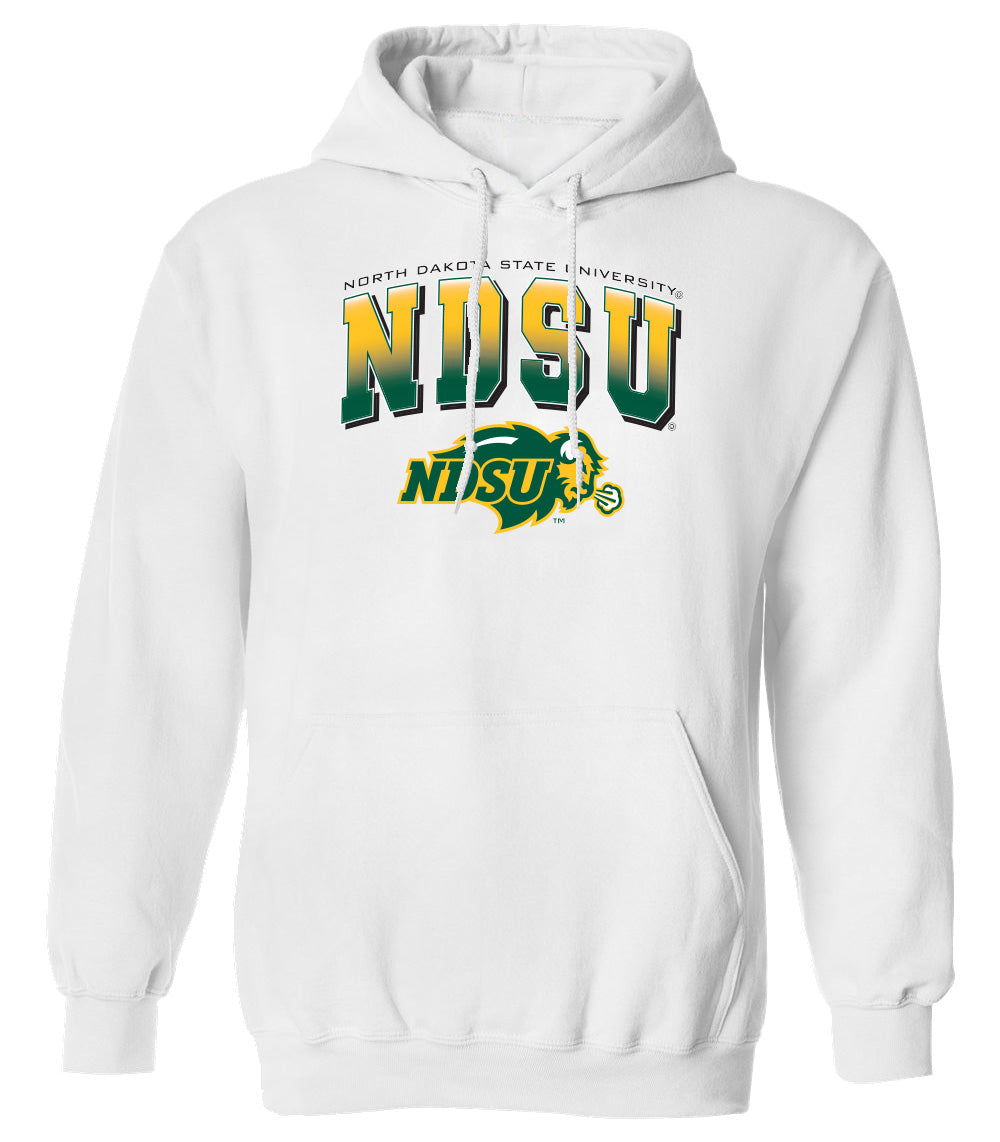 NDSU Bison Hooded Sweatshirt - Full Color NDSU Fade with Logo