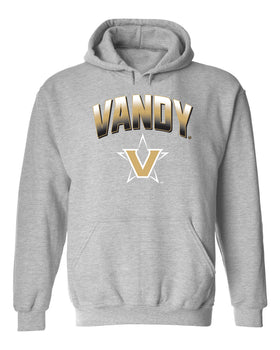 Vanderbilt Commodores Hooded Sweatshirt - Vandy Arch Full Color Fade with Primary