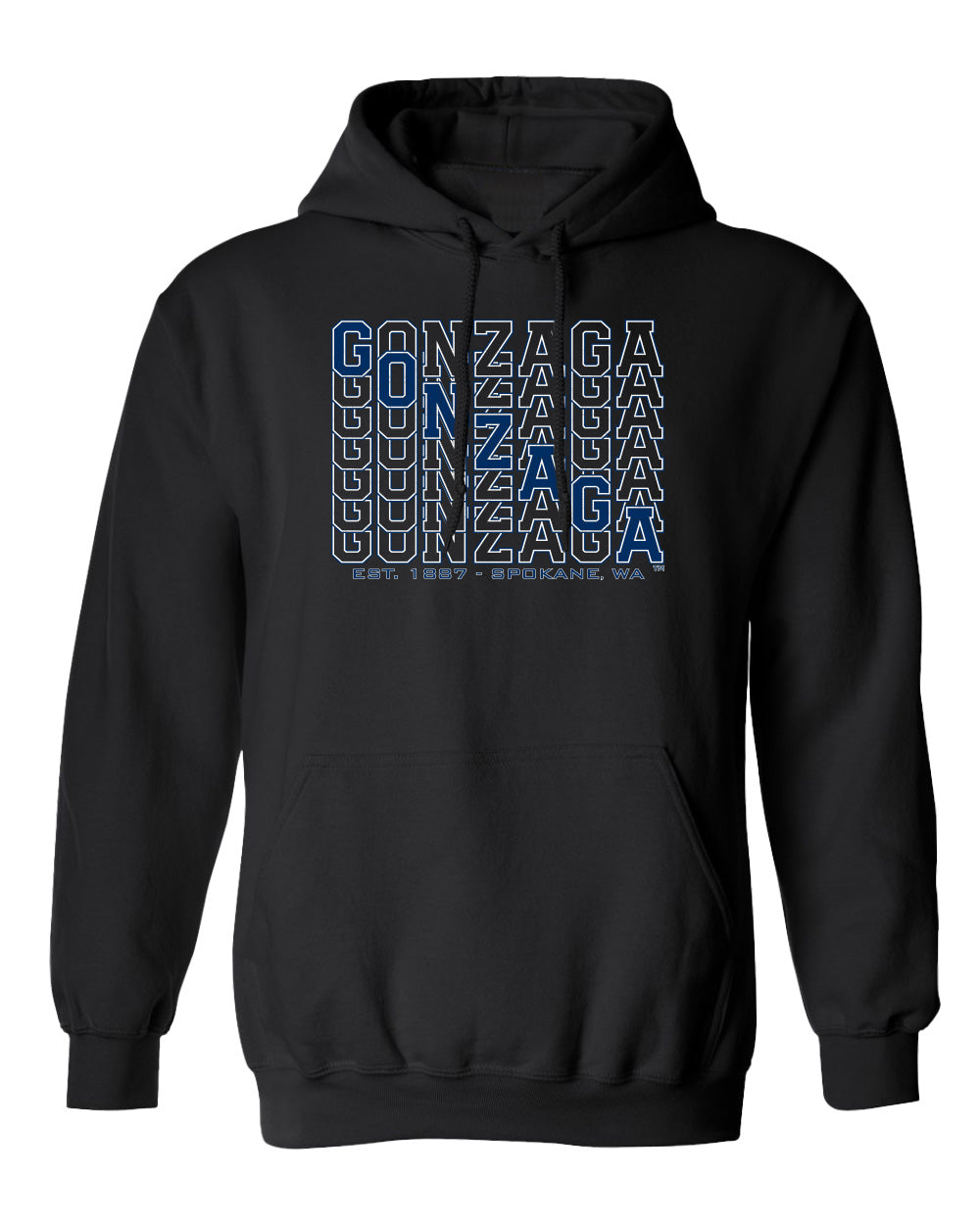 Gonzaga Bulldogs Hooded Sweatshirt - Diagonal Echo Gonzaga