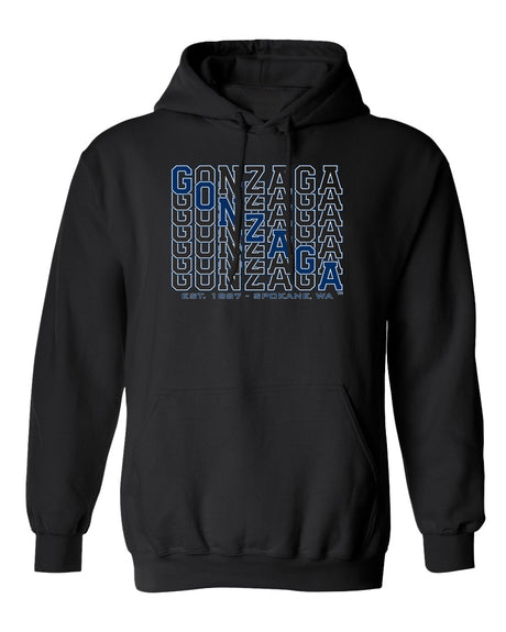 Gonzaga Bulldogs Hooded Sweatshirt - Diagonal Echo Gonzaga