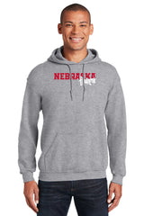Nebraska Huskers Hooded Sweatshirt - Script Huskers Overlap Nebraska