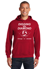 Nebraska Huskers Hooded Sweatshirt - Nebraska Volleyball Digging the Diamond
