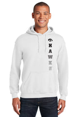 Iowa Hawkeyes Hooded Sweatshirt - Vert Hawks Fade with Tigerhawk
