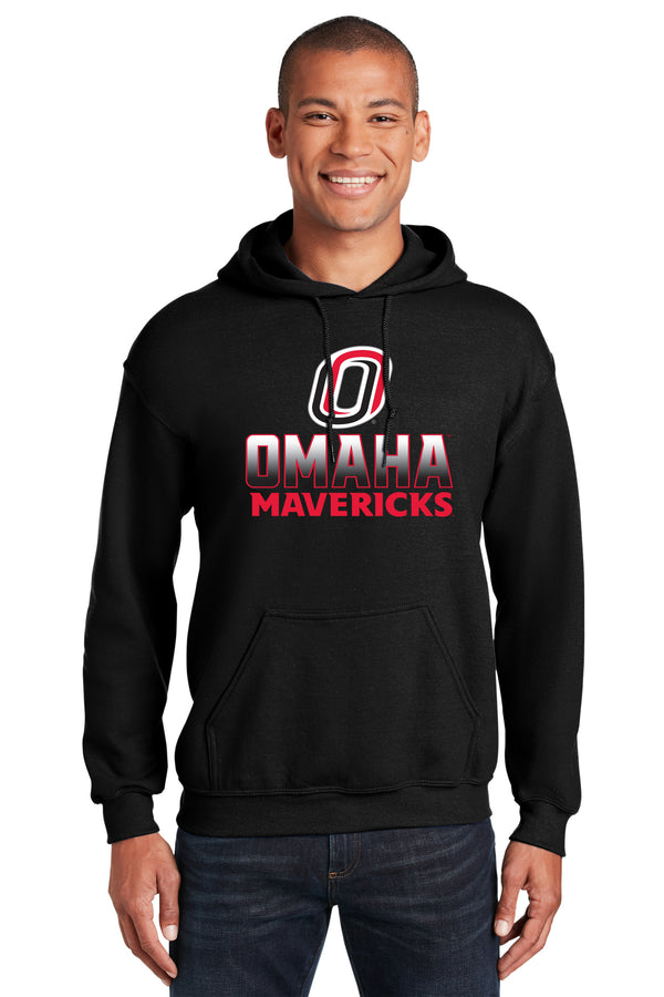 Omaha Mavericks Hooded Sweatshirt - Full Color Fade Omaha