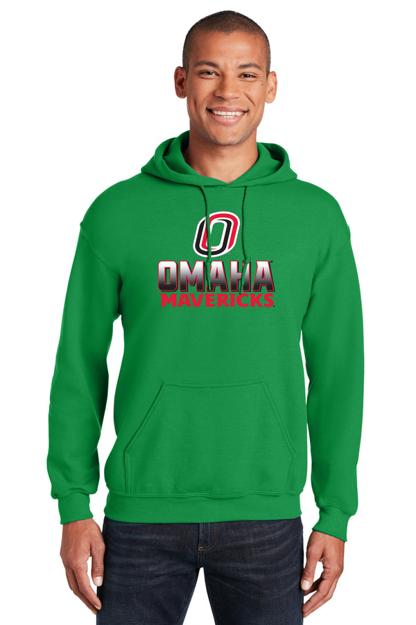 Omaha Mavericks Hooded Sweatshirt - Full Color Fade Omaha