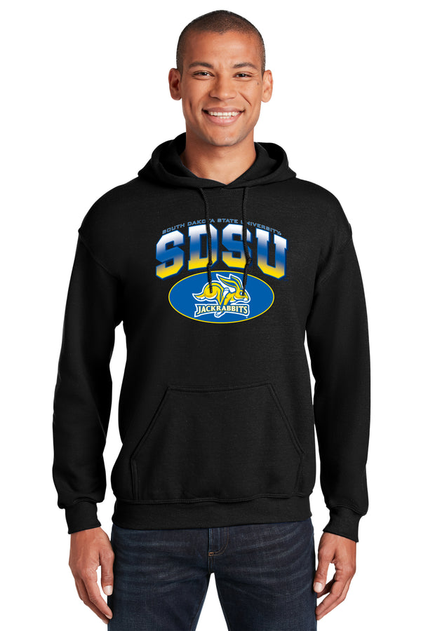 South Dakota State Jackrabbits Hooded Sweatshirt - SDSU Full Color Fade Plus Primary Logo