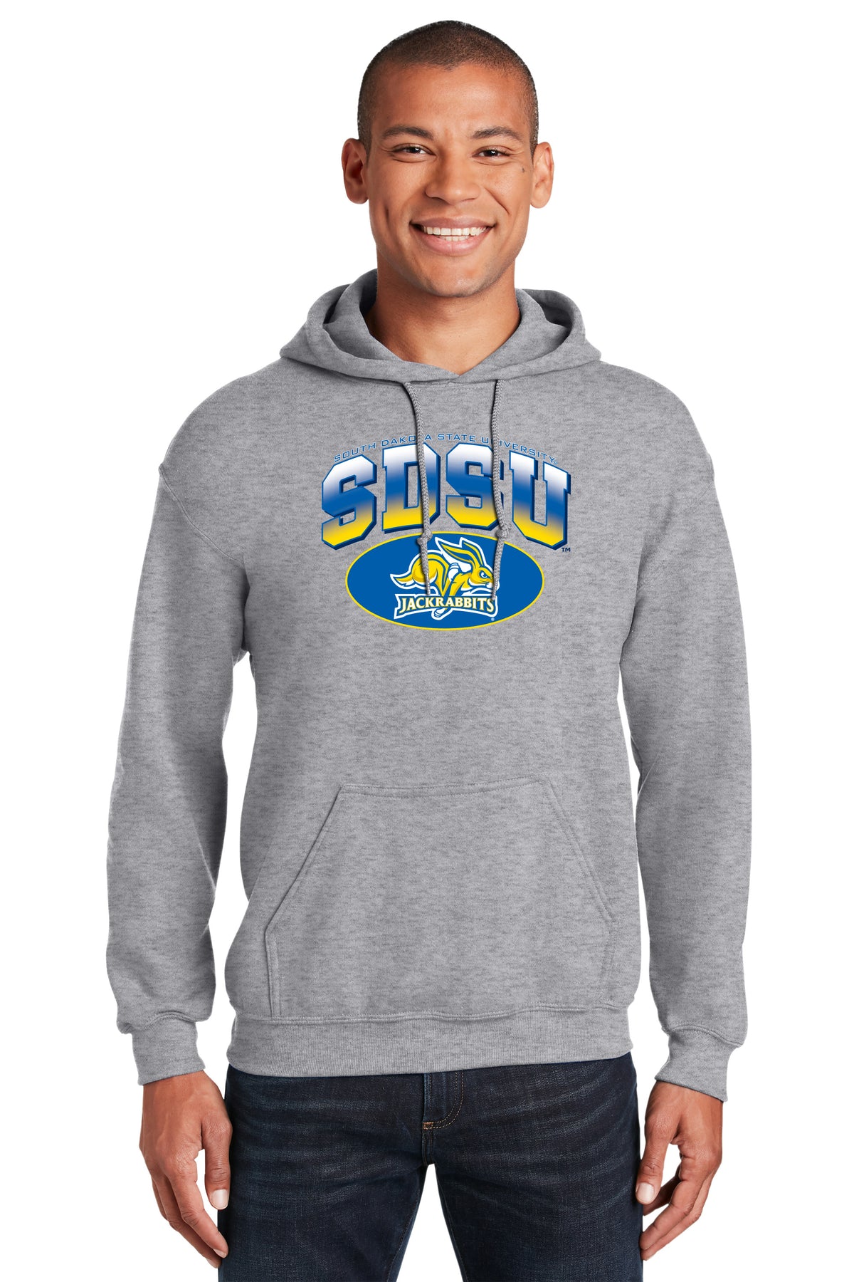 South Dakota State Jackrabbits Hooded Sweatshirt - SDSU Full Color Fade Plus Primary Logo