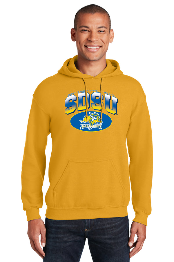 South Dakota State Jackrabbits Hooded Sweatshirt - SDSU Full Color Fade Plus Primary Logo