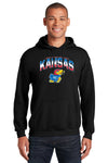 Kansas Jayhawks Hooded Sweatshirt - Full Color Fade Kansas Logo