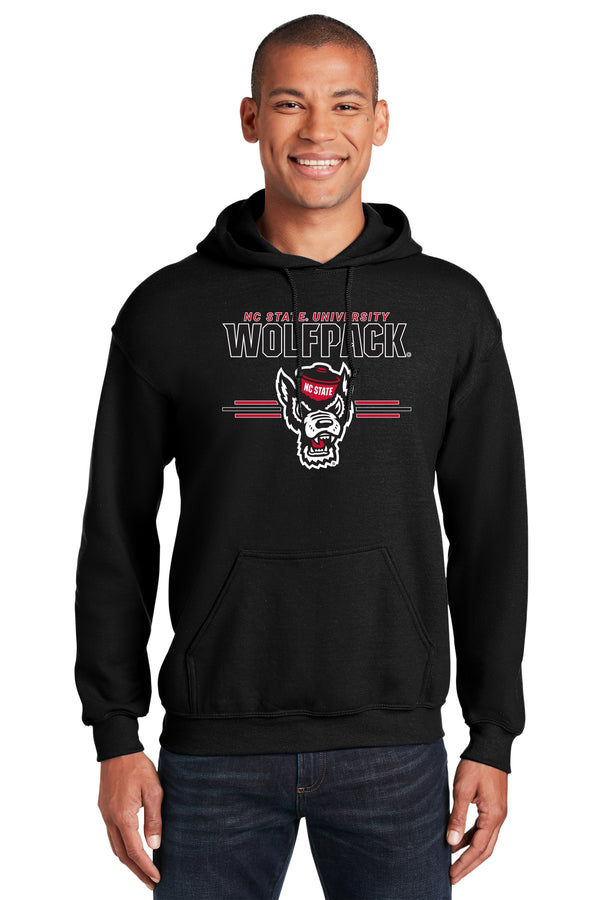 North Carolina State Wolfpack Hooded Sweatshirt - 3-Stripe Primary Logo