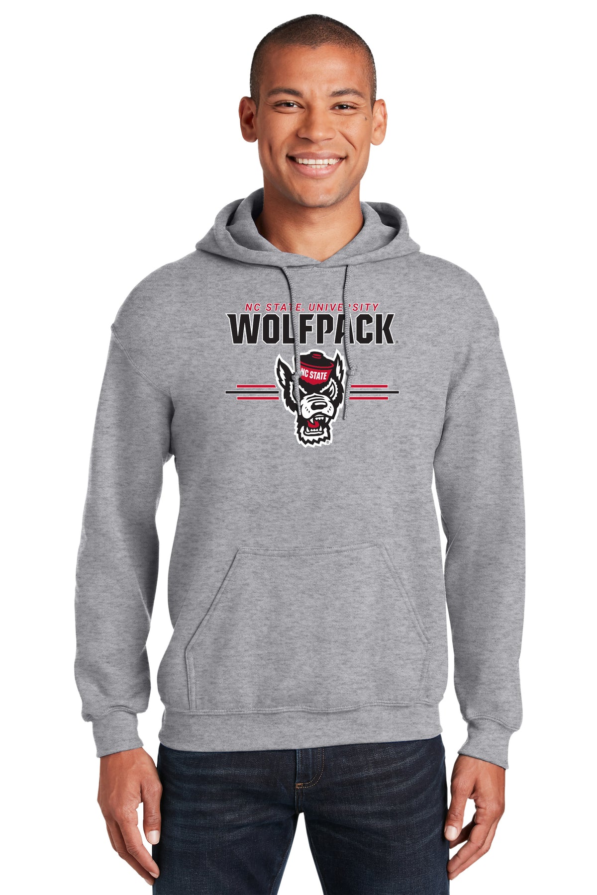 North Carolina State Wolfpack Hooded Sweatshirt - 3-Stripe Primary Logo