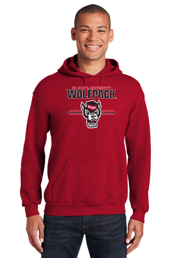 North Carolina State Wolfpack Hooded Sweatshirt - 3-Stripe Primary Logo