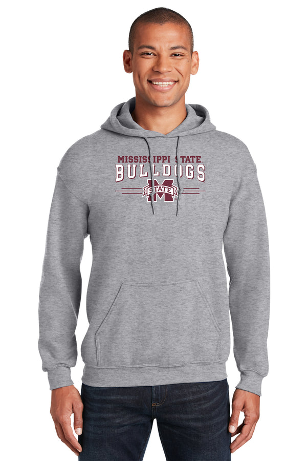 Mississippi State Bulldogs Hooded Sweatshirt - MSU Bulldogs 3-Stripe