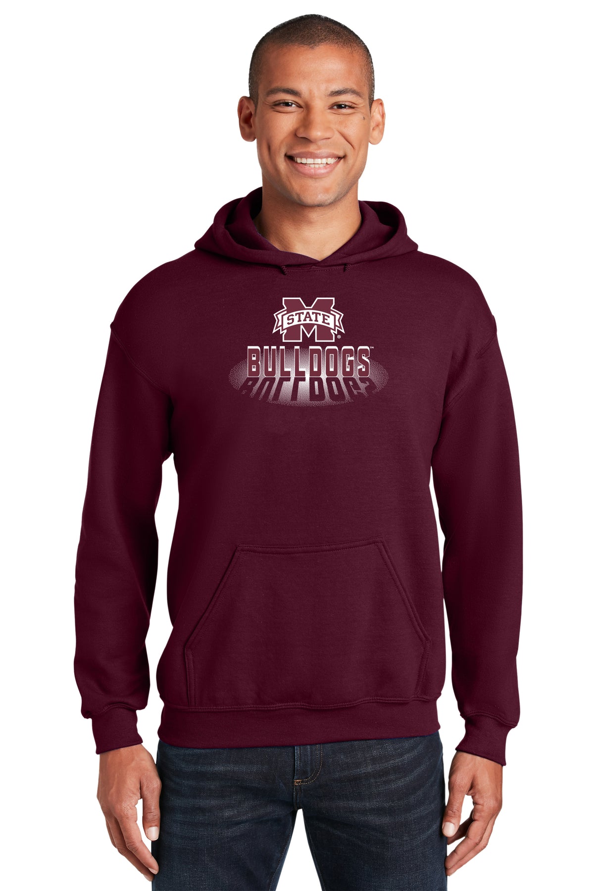 Mississippi State Bulldogs Hooded Sweatshirt - Bulldogs Spotlight and Shadow