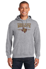 Texas State Bobcats Hooded Sweatshirt - 3 Stripe State Outline Logo