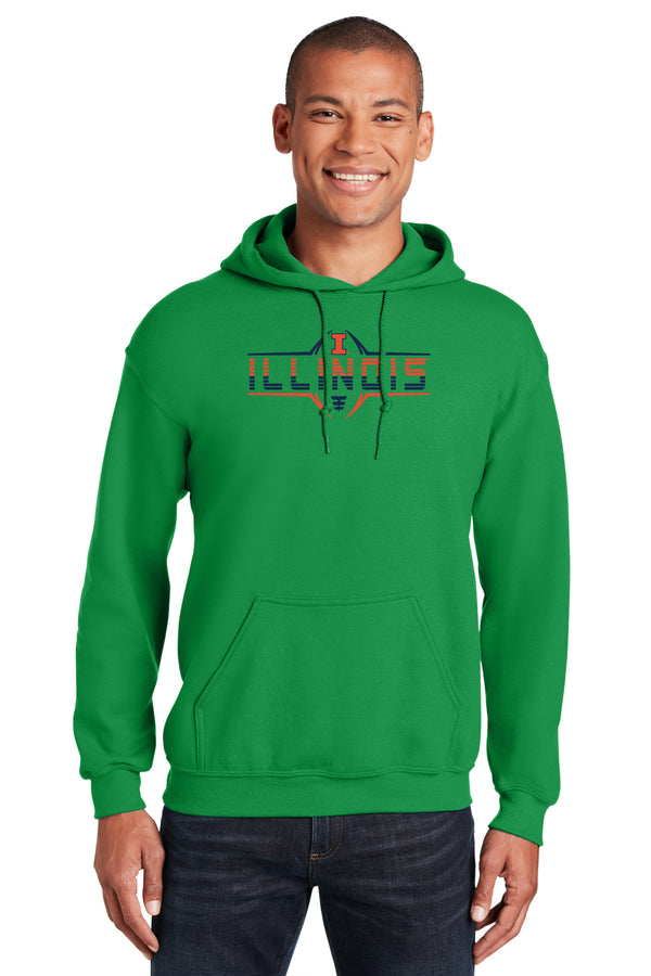 Illinois Fighting Illini Hooded Sweatshirt - Striped Illinois Football Laces