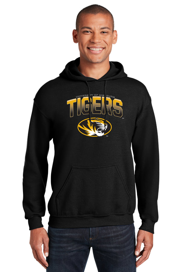 Missouri Tigers Hooded Sweatshirt - Full Color Fade Tigers Logo