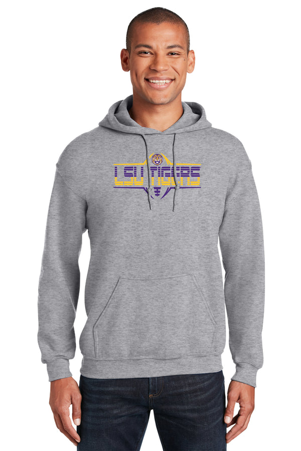 LSU Tigers Hooded Sweatshirt - Striped Tigers Football Laces