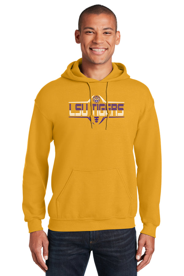 LSU Tigers Hooded Sweatshirt - Striped Tigers Football Laces