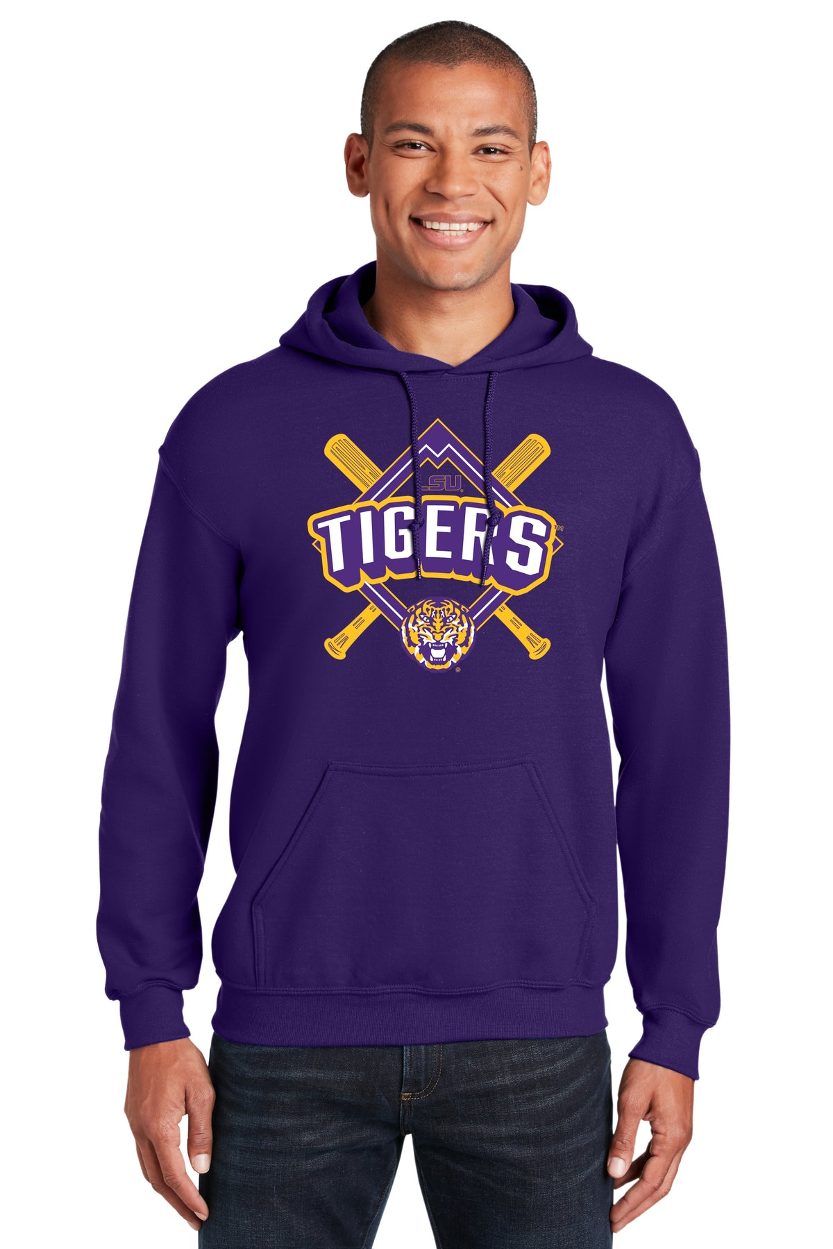 LSU Tigers Hooded Sweatshirt - LSU Baseball Diamond
