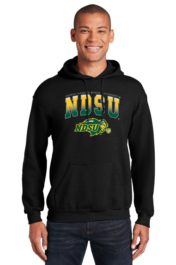 NDSU Bison Hooded Sweatshirt - Full Color NDSU Fade with Logo