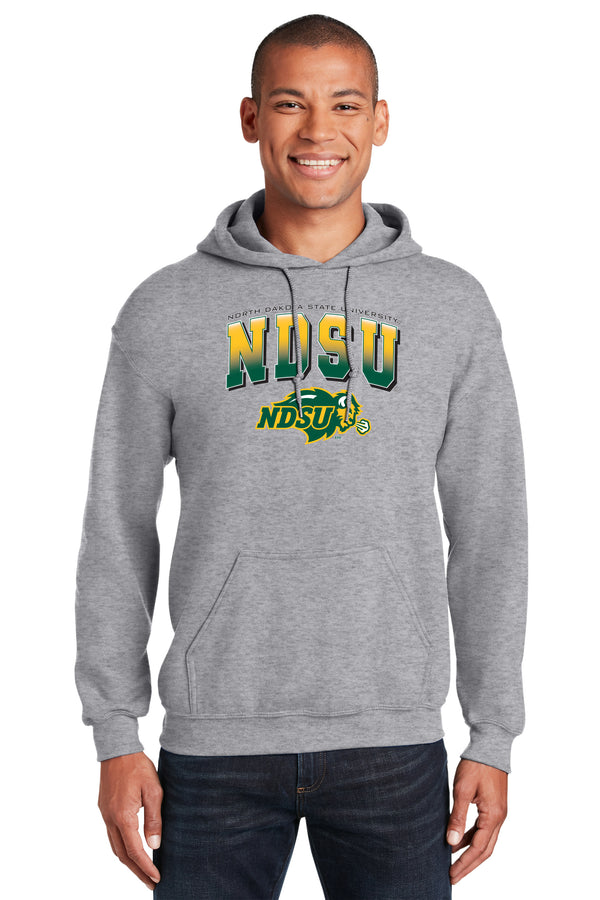 NDSU Bison Hooded Sweatshirt - Full Color NDSU Fade with Logo