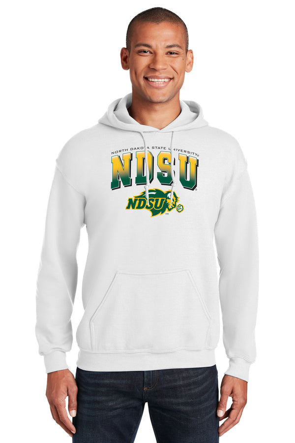 NDSU Bison Hooded Sweatshirt - Full Color NDSU Fade with Logo