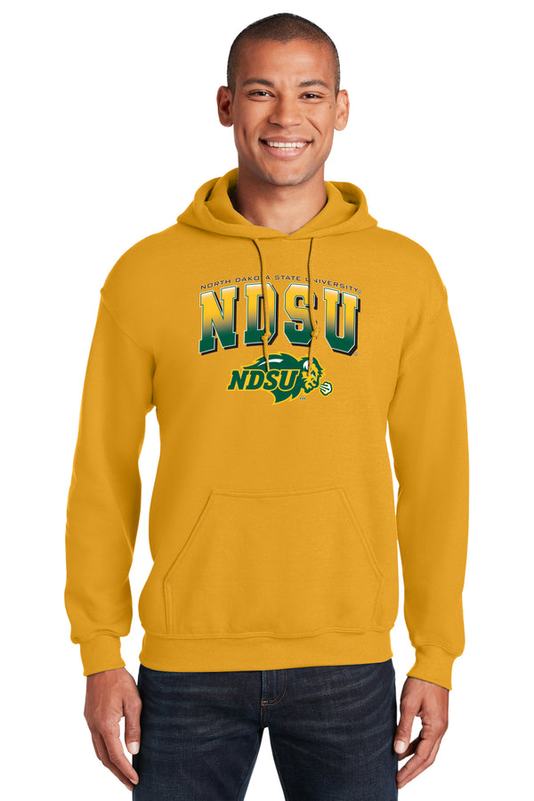 NDSU Bison Hooded Sweatshirt - Full Color NDSU Fade with Logo