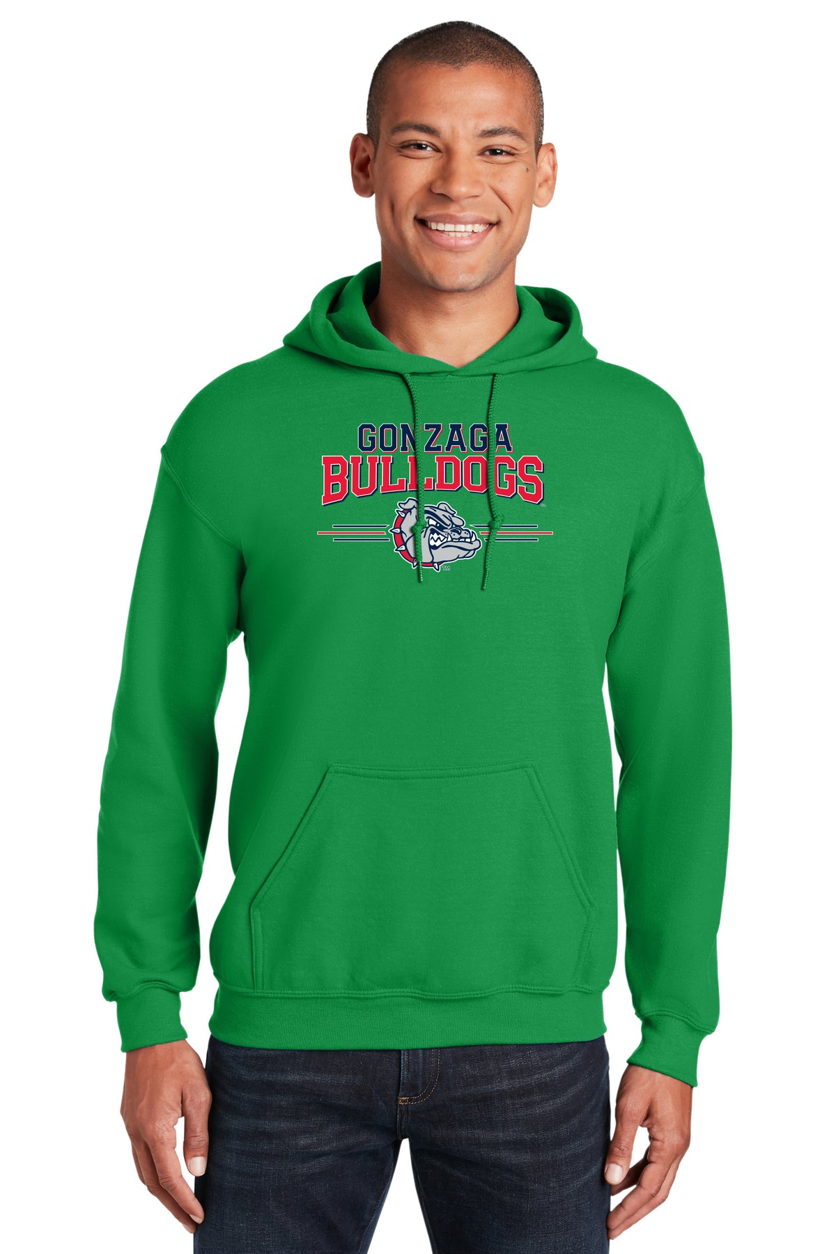 Gonzaga Bulldogs Hooded Sweatshirt - Gonzaga Bulldogs 3 Stripe