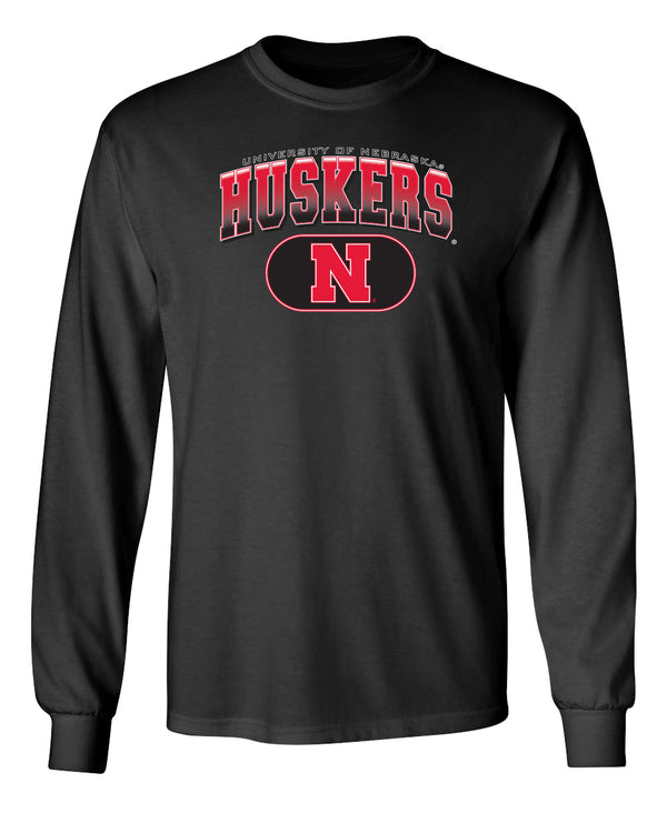 Nebraska Huskers Long Sleeve Tee Shirt - Full Color Huskers Fade with Block N