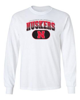 Nebraska Huskers Long Sleeve Tee Shirt - Full Color Huskers Fade with Block N