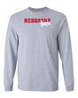 Nebraska Huskers Long Sleeve Tee Shirt - Script Huskers Overlap Nebraska