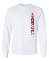 Nebraska Huskers Long Sleeve Tee Shirt - Vertical Nebraska Herbie Husker